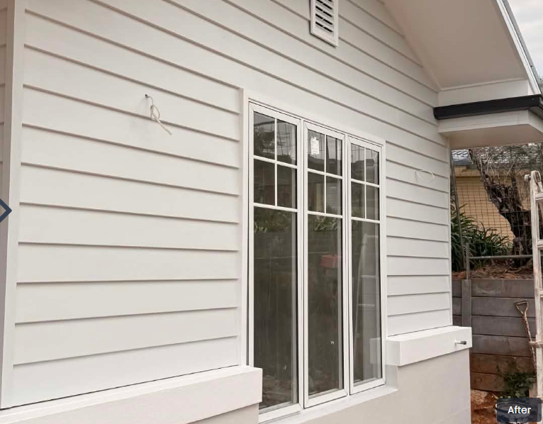 Weatherboard exterior after