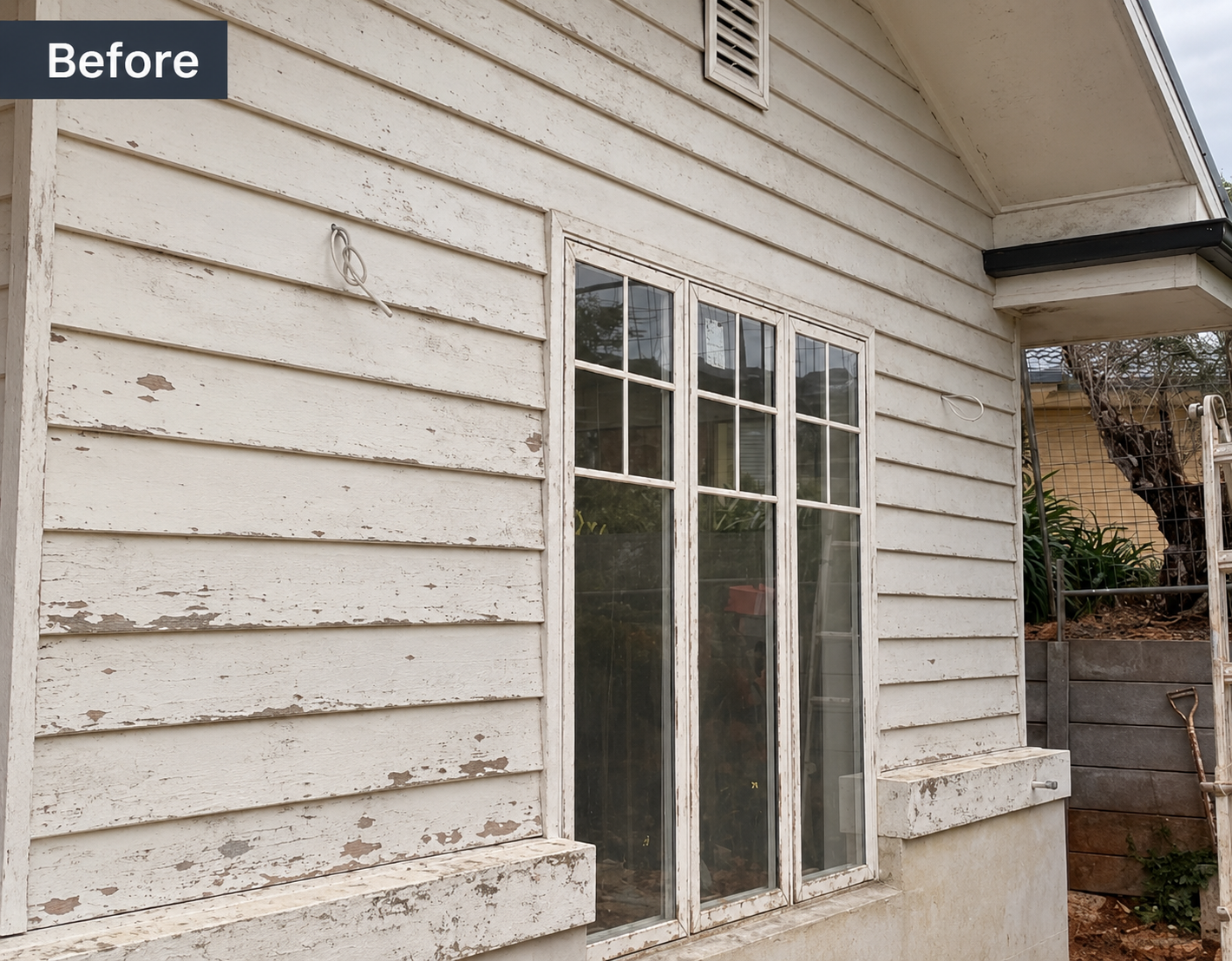 Weatherboard exterior before